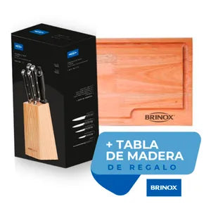 Taco de cuchillos y tabla de madera LBRIN00597