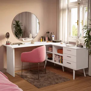 Tocador Maquillador Escritorio Multiuso De Esquina Madesa